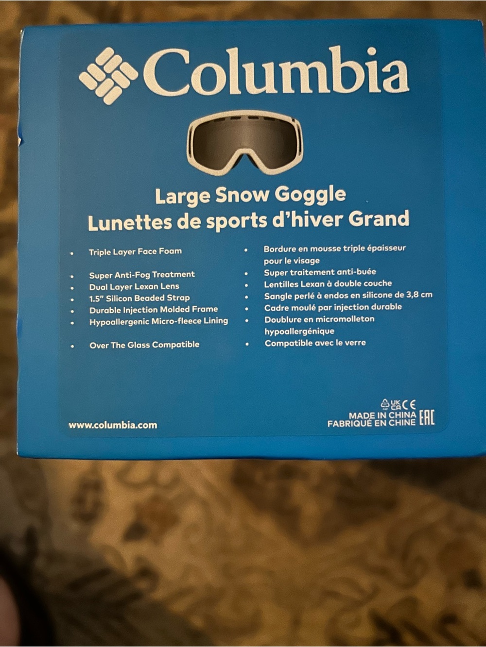 Columbia Large Snow Goggle Box - Blue